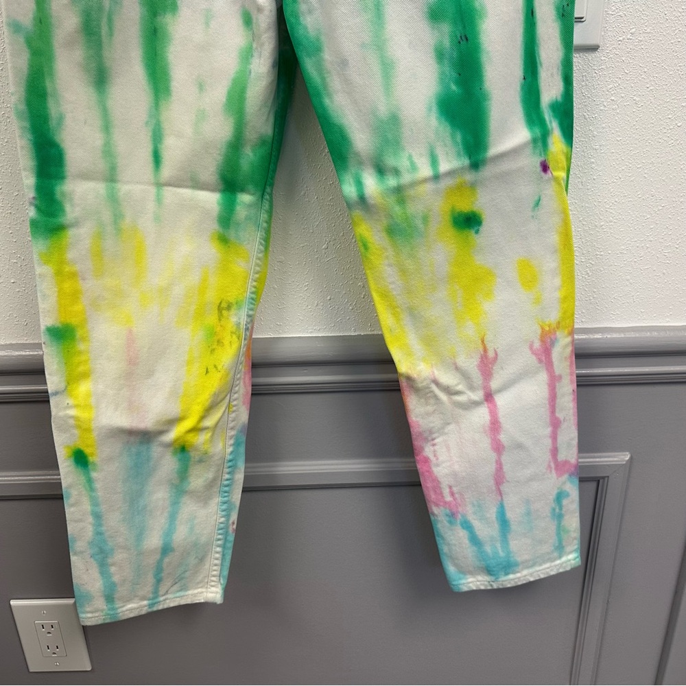 Y2K High Rise 100% Cotton Wrangler Tie-Dye Mom Jeans (1052) - Picture 11 of 12